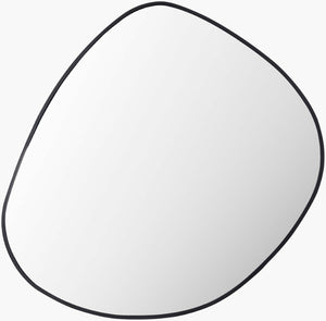 Livabliss Pebble Round Edge Metal Wall Mirror Slim Profile for Bedroom Entryway or Living Room Black 29"H x 28"W x 1"D PLE001-2928