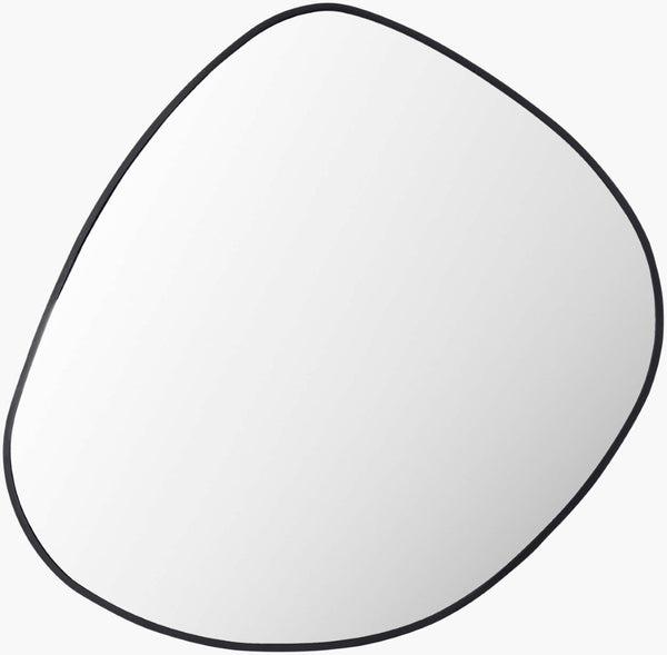 Livabliss Pebble Round Edge Metal Wall Mirror Slim Profile for Bedroom Entryway or Living Room Black 29"H x 28"W x 1"D PLE001-2928