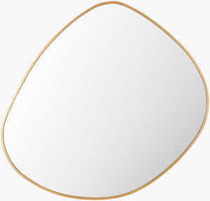 Livabliss Pebble Shaped Metal Frame Wall Mirror Sculptural Accent for Hallway or Bedroom Decor Gold 29"H x 28"W x 1"D PLE002-2928