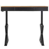 Homelegance By Top-Line Jerrin Adjustable Height X-Base Standing Desk Black Veneer