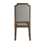 Homelegance By Top-Line Mayer Arched Linen and Wood Dining Chairs (Set of 2) Grey Rubberwood