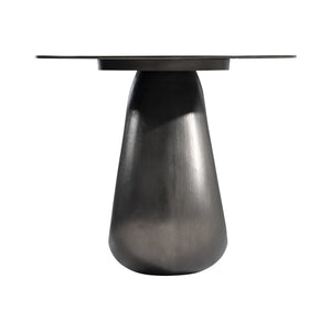 Bernhardt Bernhardt Sculptural Ursa Side Table — Black Nickel Cast Aluminum Teardrop Base, Durable 22"X18" 328405
