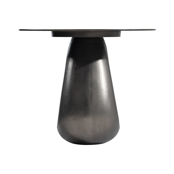 Bernhardt Bernhardt Sculptural Ursa Side Table — Black Nickel Cast Aluminum Teardrop Base, Durable 22"X18" 328405