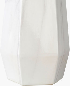 Surya Palladian 25" Modern Ceramic Accent Table Lamp With Linen Shade For Cozy Illumination & Style White Ceramic,Linen,Polyester,Iron Pli-101