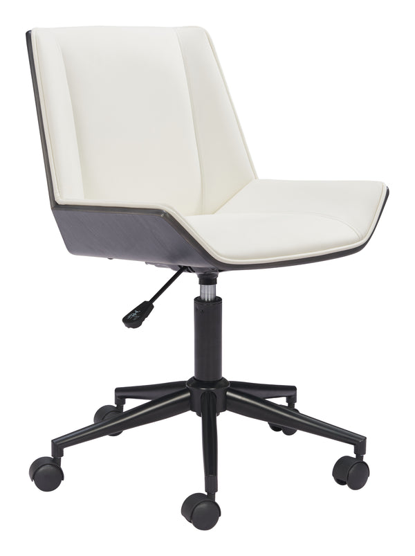Zuo Modern Maker Office Chair - Stylish Modern Design With High-quality Vinyl, Plywood, And Steel Construction White 100% Polyurethane,Plywood,Steel 110566-zuo-modern