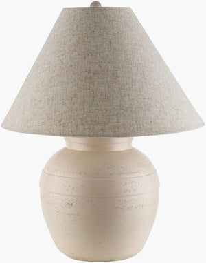 Livabliss Pernille Resin Table Lamp with Dual Linen Metal Shade for Bedside or Console PLL-002