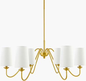 Livabliss Paloma Arts and Crafts Chandelier with Dual Linen Shade Wrought Iron Frame Dining Room PLM-001