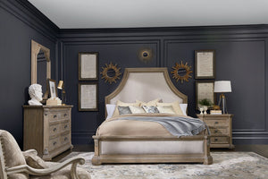 A.R.T. Furniture Arch Searles Mirror - New Traditional Design With Beveled Glass, Versatile Hanging Options & Supports Brown, Gray Parrawood Solids,Cathedral Elm Veneers,Glass 233120-2802