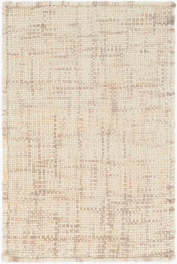 Surya Plymouth Plm-4000 2' X 3' Handmade Wool Rug - Modern Decor With Durable, No Pile Design, India Made Cream Wool Plm4001-3353