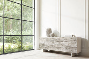 Bernhardt Bernhardt Sereno Walnut Entertainment Credenza With Faux-Stone Base, Soft-Close Doors & Cable Management 329870