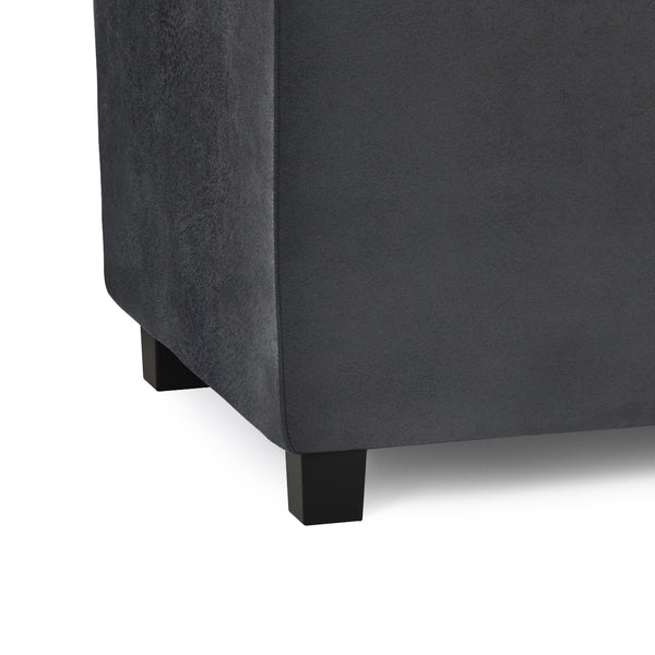 English Elm Avalon Storage Ottoman - Stylish Distressed Black Faux Leather With Hidden Storage & Trays B136P158252
