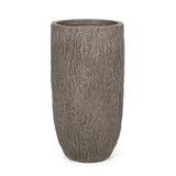 Christopher Knight Home® - Noble House - Greg Outdoor Large Cast Stone Planter, Brown Wood