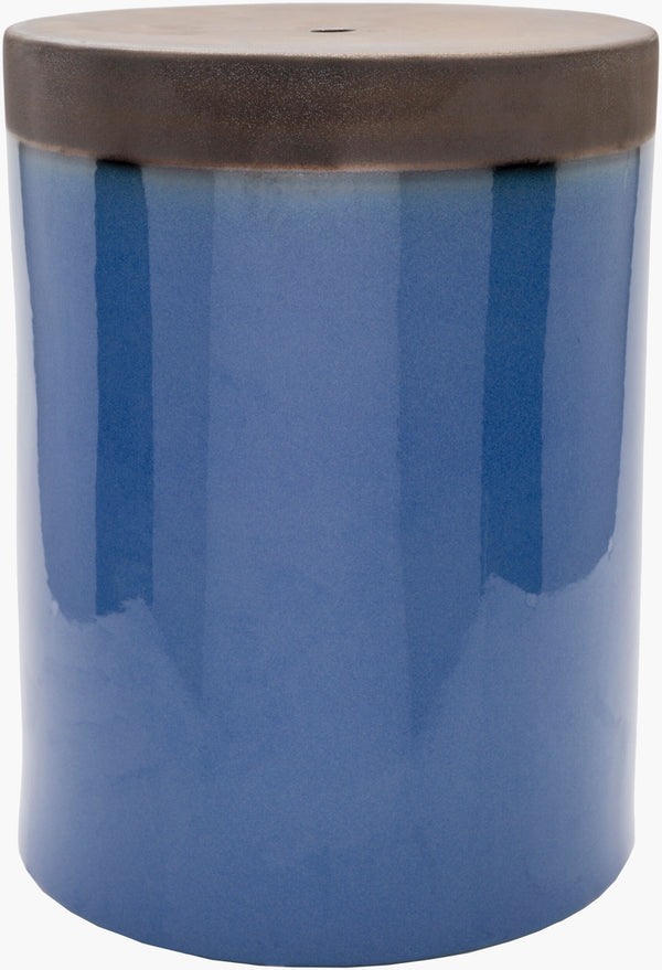 Surya Palominas Stylish 18"H Ceramic Garden Stool - Modern Outdoor Accent For Patio & Deck Decor Blue Ceramic,Ceramic Pls004-121218