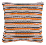 Safavieh Candy Stripe Knit Pillow PLS195A-2020 Light Grey/Dark Grey/Orange/Pink