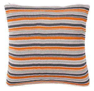 Safavieh Candy Stripe Knit Pillow PLS195A-2020 Light Grey/Dark Grey/Orange/Pink