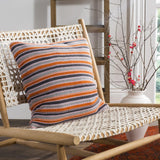 Safavieh Candy Stripe Knit Pillow PLS195A-2020 Light Grey/Dark Grey/Orange/Pink