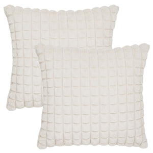 Safavieh Chess Pillow XII23 Beige Faux Fur PLS4506A-2222-SET