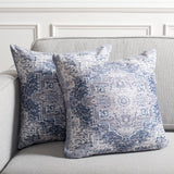 Safavieh Zeru Pillow XII23 Blue / Beige Chenille PLS4508A-2222-SET