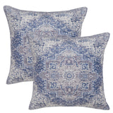 Safavieh Zeru Pillow XII23 Blue / Beige Chenille PLS4508A-2222-SET