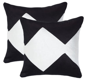 Safavieh Tabytha Pillow - Set of 2 XII23 Black/ Ivory  Front & Back: 60% Viscose + 40% Cotton PLS501A-2222-SET2