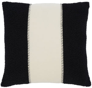 Safavieh Camdyn, 20 X 20, Black/Ivory, Polyester/Wool Pillow Black / Ivory PLS7222A-2020