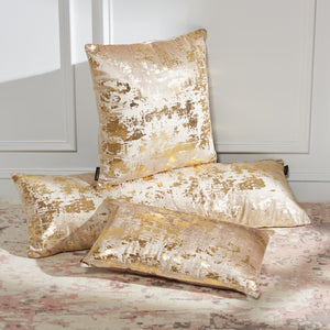 Safavieh Edmee Metallic Pillow XII23 Beige/Gold Viscose/Cotton PLS881A-2424