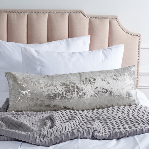 Safavieh Edmee Metallic Pillow XII23 Light Grey/Silver Viscose/Cotton PLS881B-2424