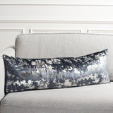 Safavieh Edmee Metallic Pillow XII23 Midnight Blue/Silver Viscose/Cotton PLS881D-2424