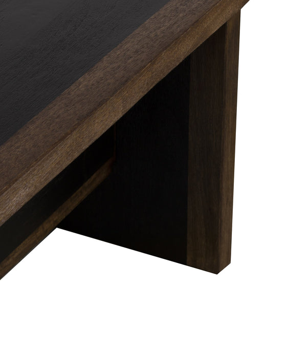 Porter Designs Porter Udo Solid Wood Dining Bench In Two-tone Black & Brown – Stylish Addition For Your Home Black Wood 07-108-13-8791