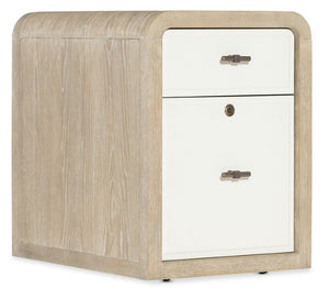 Hooker Furniture Brixton Mobile File Cabinet With Locking File Drawer, Two-Tone Elm & Ivory Finish, Hidden Compartment And Casters 6022-10416-80