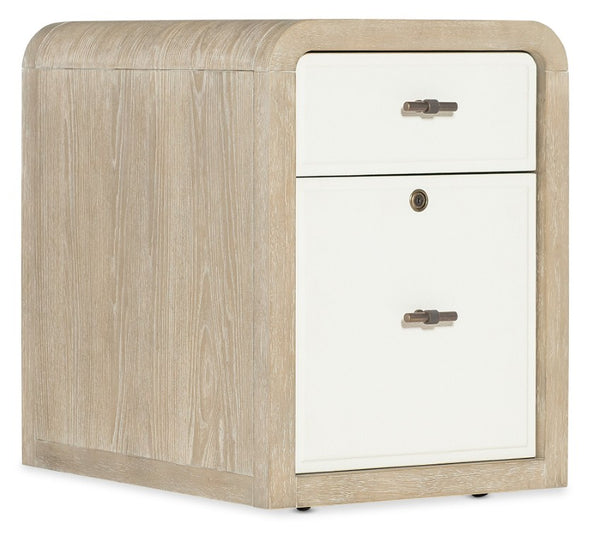 Hooker Furniture Brixton Mobile File Cabinet With Locking File Drawer, Two-Tone Elm & Ivory Finish, Hidden Compartment And Casters 6022-10416-80