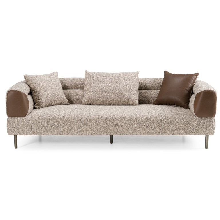 VIG Furniture Plume Modern Brown Fabric Sofa With Solid Ash Frame, Metal Legs, Plush Cushions For Cozy Living VGOD-ZW-24014-NH30173-5