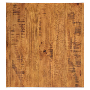 Homelegance By Top-Line Alastor Rustic X-Base End Table with Shelf Oak MDF