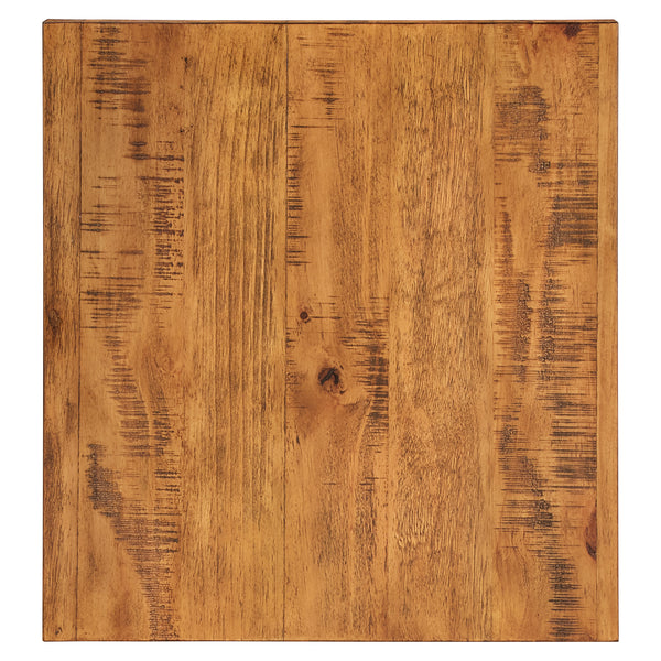 Homelegance By Top-Line Alastor Rustic X-Base End Table with Shelf Oak MDF