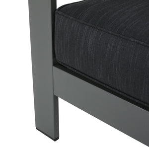 English Elm Cape Coral Modular Outdoor Sectional Aluminum Frame Khaki Cushions Glass Table 57591.00GRY