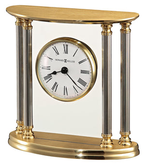 Hekman Furniture 645217 New Orleans Brass Table Clock With Elegant Design, Roman Numerals & Velvet Presentation Box Polished Brass New Orleans Tabletop Clock 645217