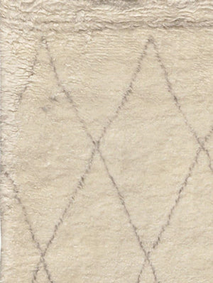 Pasargad Home Casablanca Moroccan Hand-knotted Area Rug - Luxurious Ivory Quatrefoil Design, 9' X 12'   Plw-01 9x12