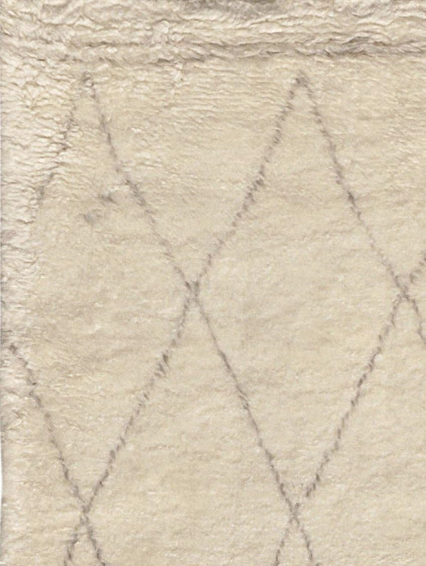 Pasargad Home Casablanca Moroccan Hand-knotted Area Rug - Luxurious Ivory Quatrefoil Design, 9' X 12'   Plw-01 9x12