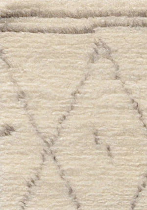 Pasargad Home Casablanca Moroccan Hand-knotted Area Rug - Luxurious Ivory Quatrefoil Design, 9' X 12'   Plw-01 9x12