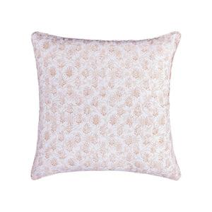 Taj Paisley Cream and Red 20x20 Hand-Printed Reversible Pillow in 100% Linen PLW002B Elk Home