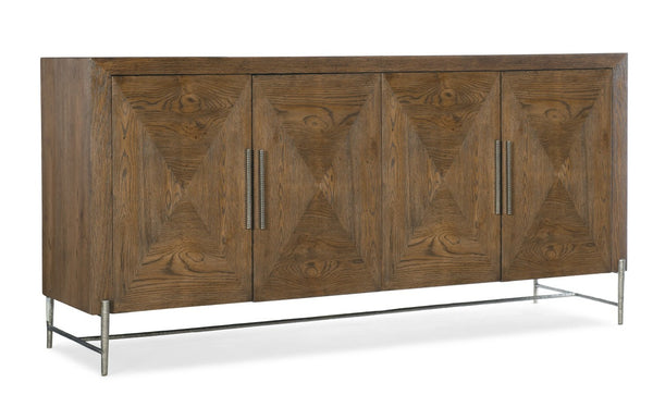Hooker Furniture Chapman Sorrel Buffet With White Oak Veneers, Hand-Hammered Pewter Accents & Soft-Close Storage 6033-75900-85