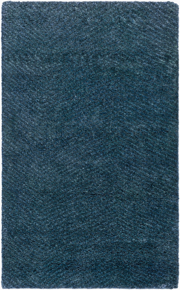 Surya Parma Hand Made Rug - 2' X 3' Scandinavian Modern Design In Wool & Viscose, Timeless Elegance! Dark Blue Viscose,Wool Pma2300-23