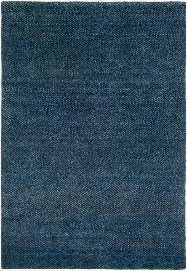 Surya Parma Hand Made Rug - 2' X 3' Scandinavian Modern Design In Wool & Viscose, Timeless Elegance! Dark Blue Viscose,Wool Pma2300-576