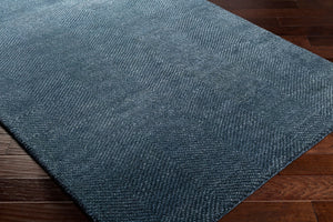 Surya Parma Hand Made Rug - 2' X 3' Scandinavian Modern Design In Wool & Viscose, Timeless Elegance! Dark Blue Viscose,Wool Pma2300-576