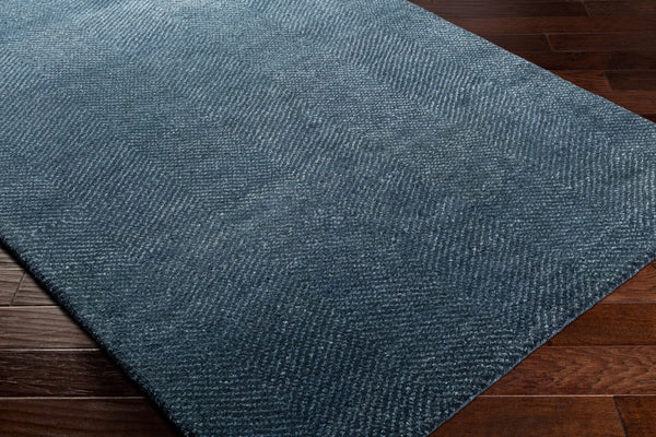 Surya Parma Hand Made Rug - 2' X 3' Scandinavian Modern Design In Wool & Viscose, Timeless Elegance! Dark Blue Viscose,Wool Pma2300-576