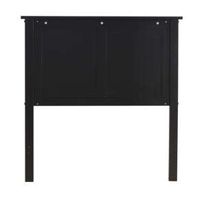 Homelegance By Top-Line Lando Mission Panel Wood Headboard Black Rubberwood