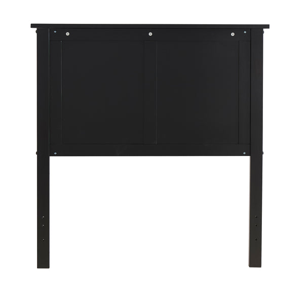 Homelegance By Top-Line Lando Mission Panel Wood Headboard Black Rubberwood