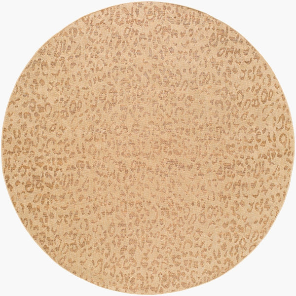 Livabliss Pismo Beach Flatweave Polypropylene Indoor Outdoor Rug for Entryway Patio Use Tan, Amber 7'10" x 7'10" Round PMB2300-710RD
