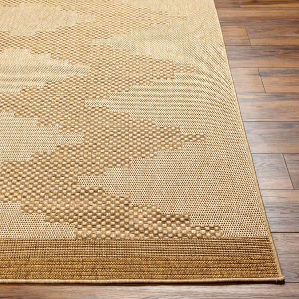 Livabliss Pismo Beach Flatweave Polypropylene Area Rug for Indoor Outdoor High Traffic Spaces Tan, Amber 7'10" x 7'10" PMB2301-710RD