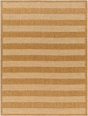 Livabliss Pismo Beach Geometric Flatweave Indoor Outdoor Polypropylene Rug for Patio Living Amber, Tan 7'10" x 7'10" Square PMB2302-710SQ